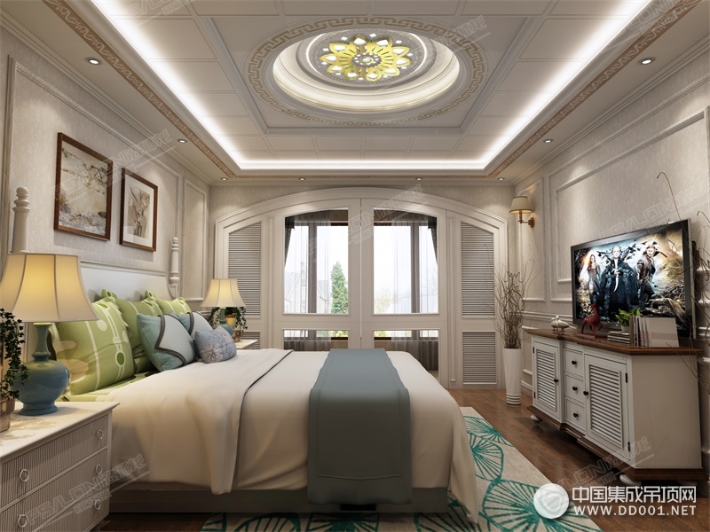 2款欧式卧室吊顶装修效果图，法狮龙欧式卧室吊顶图