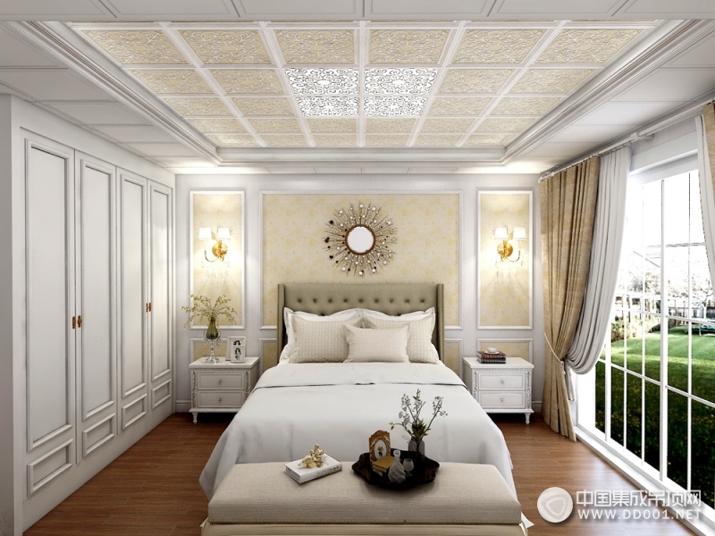 世纪豪门吊顶卧室装修实景图，欧式卧室吊顶装修效果图