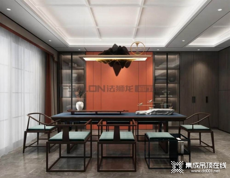 法狮龙客厅吊顶新品效果图，新中式+轻奢的激情碰撞