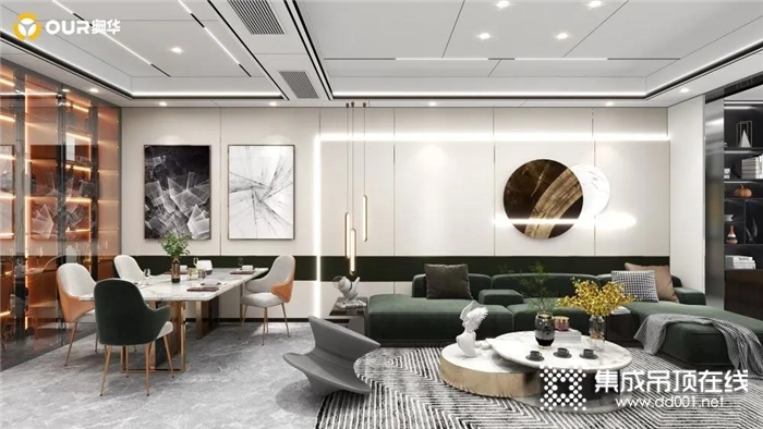 奥华设计的98㎡四口之家|开放式客餐厅+三室 功能质感双双升级！