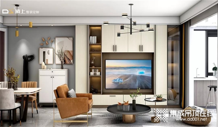 顶上整装定制：电视柜这样设计，客厅颜值翻倍提升！